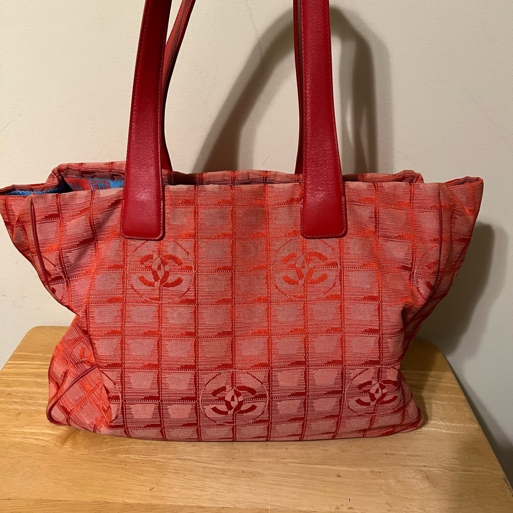 Chanel Red New Travel Line Nylon Tote - Picture 2 of 13